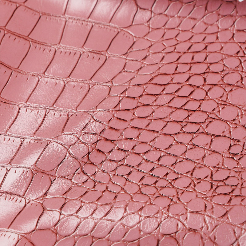 JK-NA31A Polipiel rosa pintado con piel de cocodrilo