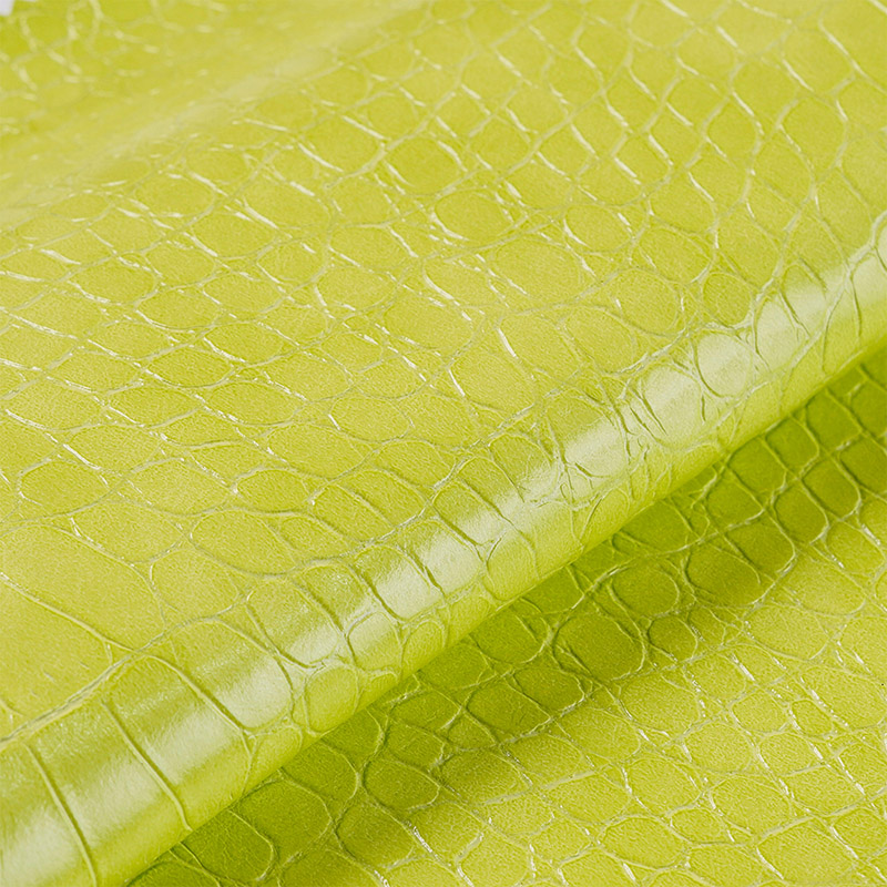 JK-VPX5211A Polipiel pintado con piel de cocodrilo verde brillante 